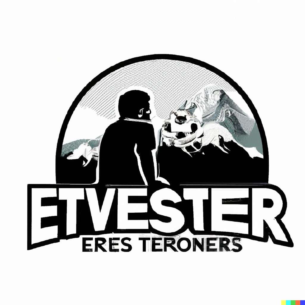 someone gazing at Mount Everest, soccer team emblem design